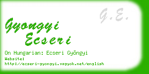gyongyi ecseri business card